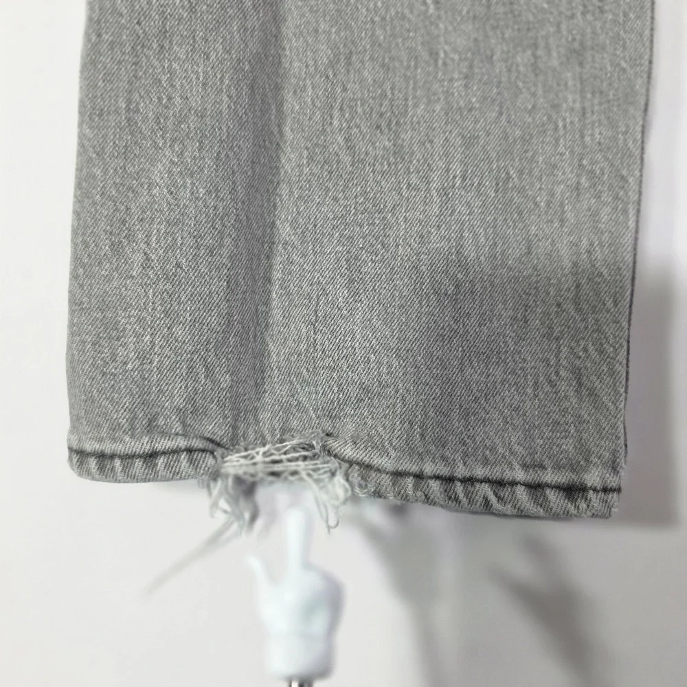 Levis 501 Original Fit Grey Button Fly Straight Leg Denim Jeans Mens 34x31